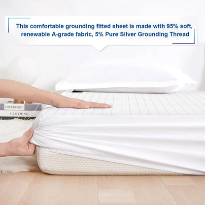 Silver Fiber Grounding Bed Fitted Sheet for Nature Wellness